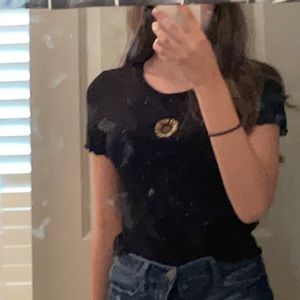 Black sunflower shirt